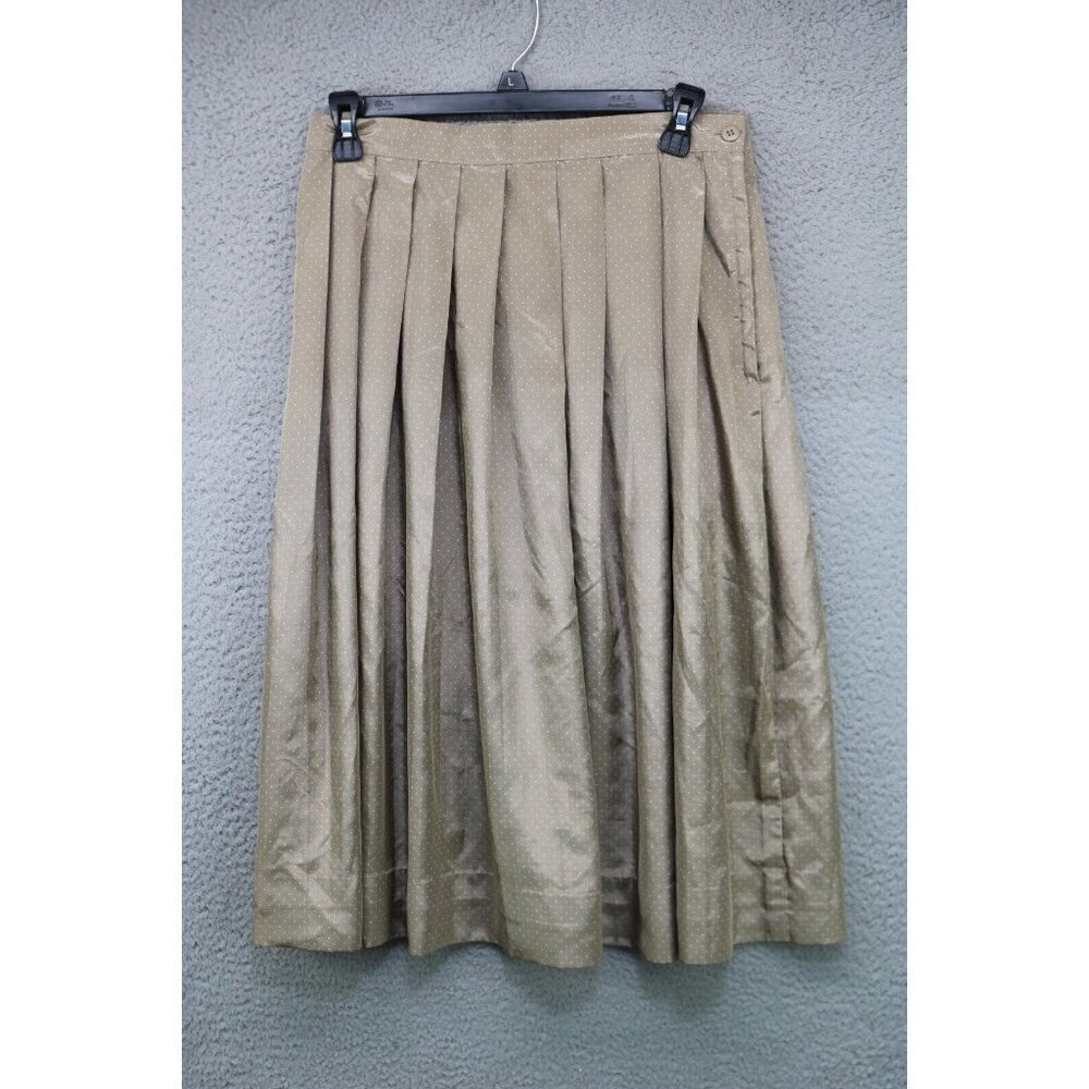 That's Me Vintage Satin Pleated Skirt-Medium-Side Zip-Y2K-Polka Dots